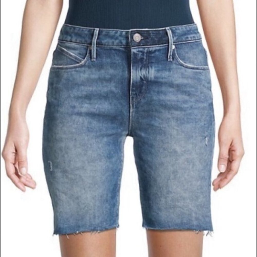𝅺rtabrand blue premium Italian denim biker short raw hem size 23